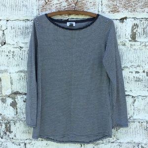 Old Navy | Gray & White Striped Top